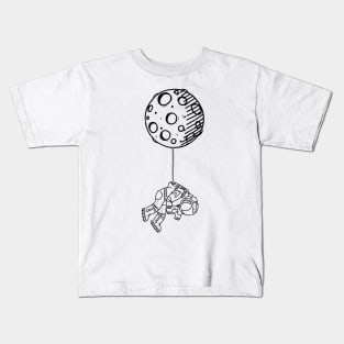 Astronaut hanging from the Moon Kids T-Shirt